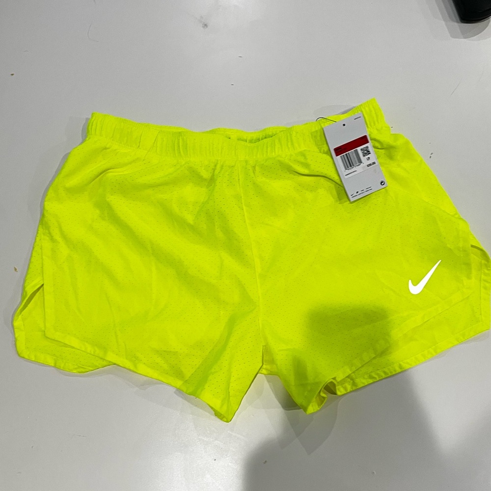 Nike Neon Yellow Running Shorts